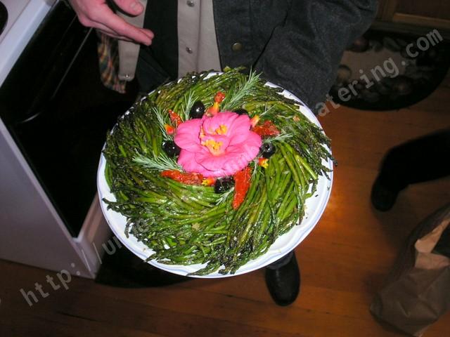 Marinated Asparagus Plate with flowers offers vitamins and nutrients